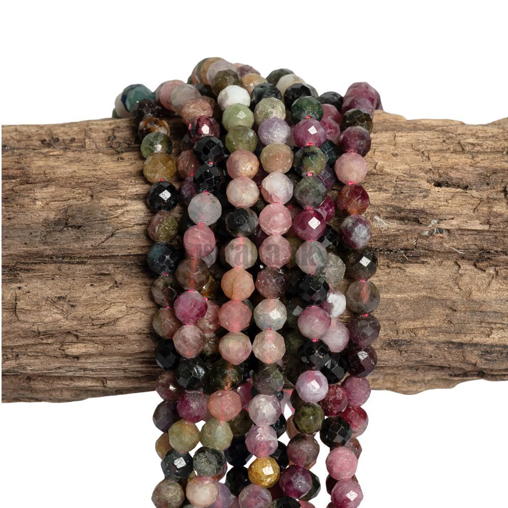 Turmalín mix farieb korálky 4mm brúsené polšnúra Turmalín mix farieb korálky 4mm brúsené polšnúra