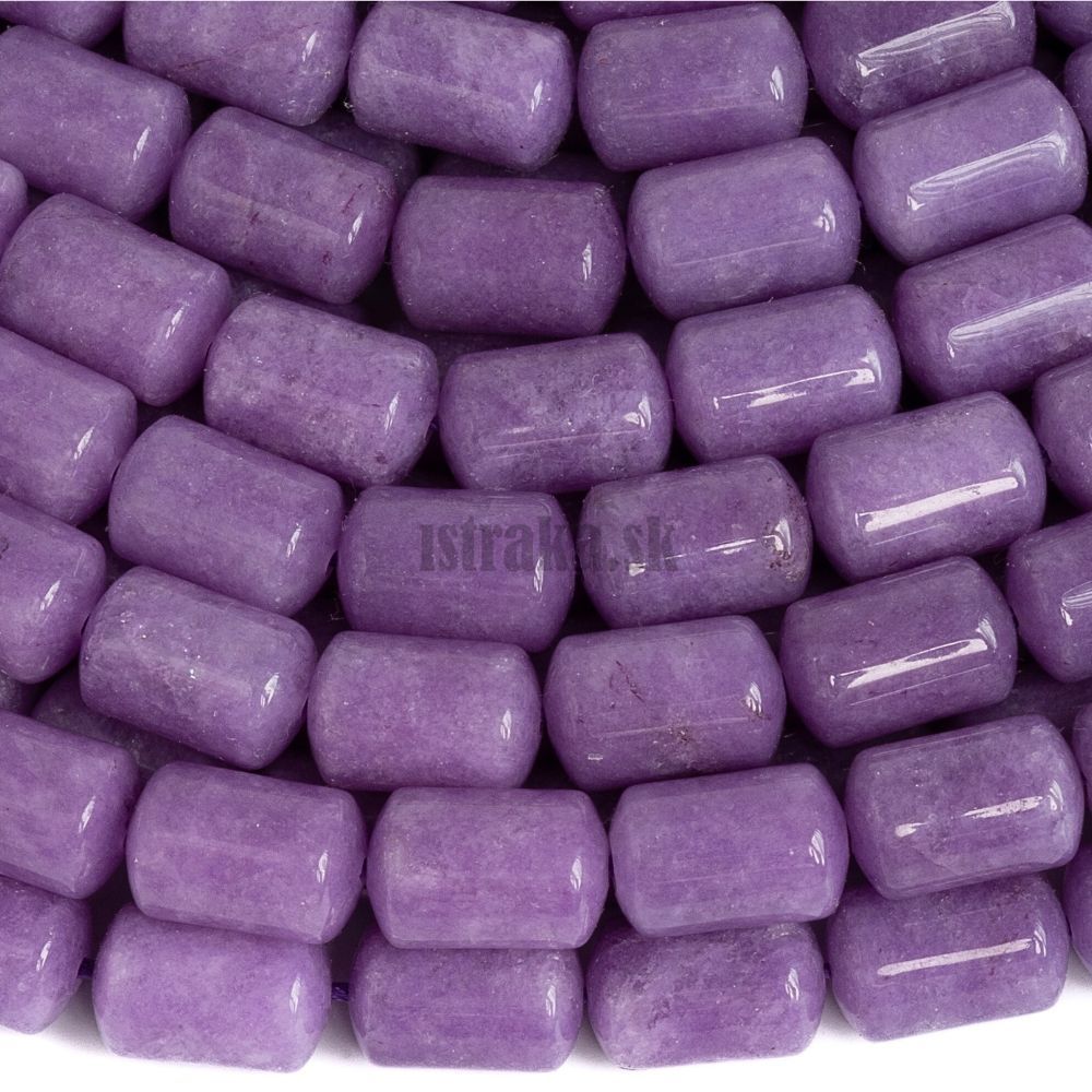 Jadeit korálky 8x12mm valčeky fialové šnúra Jadeit korálky 8x12mm valčeky fialové šnúra