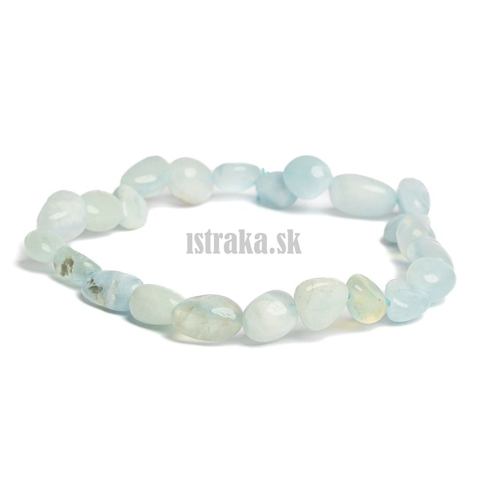 Náramok akvamarín nugety 6x8mm Náramok akvamarín nugety 6x8mm