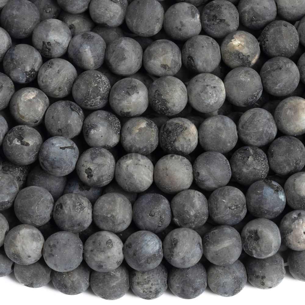 Larvikit korálky 6mm matné šnúra Larvikit korálky 6mm matné šnúra