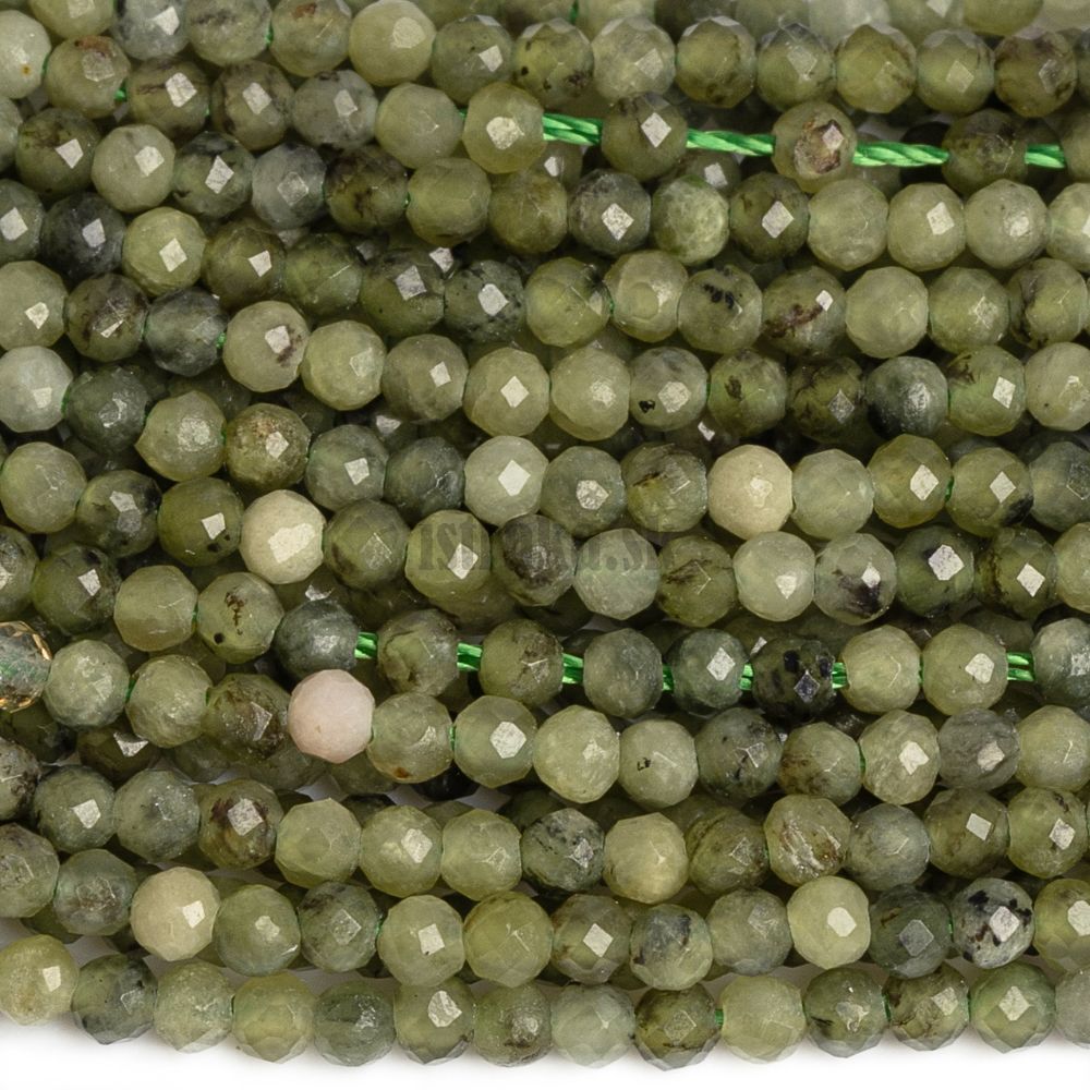 Jadeit Kanada korálky 2mm brúsené šnúra Jadeit Kanada korálky 2mm brúsené šnúra