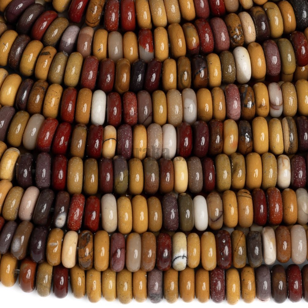 Jaspis mookait korálky 6x2mm úzke rondelky polšnúra Jaspis mookait korálky 6x2mm úzke rondelky polšnúra