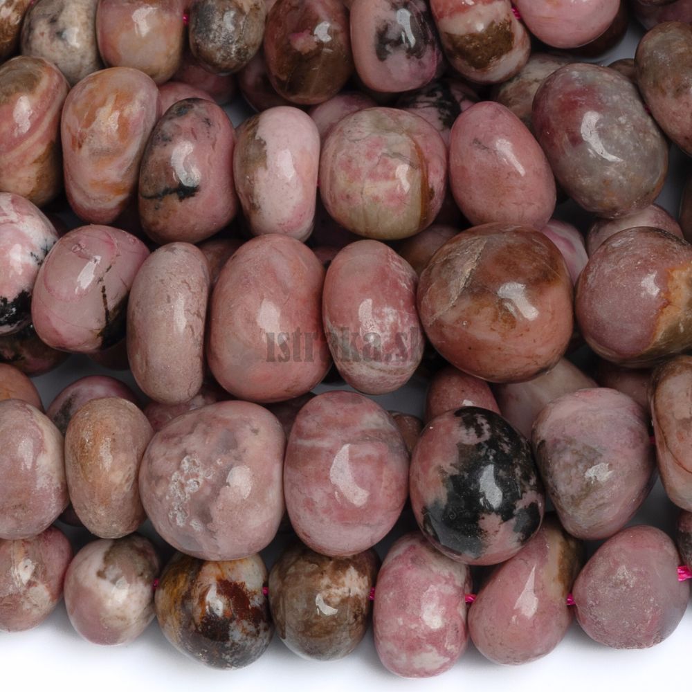 Rodonit mix farieb korálky kamienky 8x12mm šnúra Rodonit mix farieb korálky kamienky 8x12mm šnúra