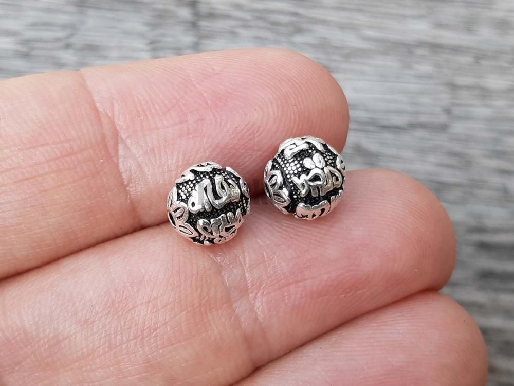 Ohm mani padme um korlka 8mm Ag925 starostrieborn