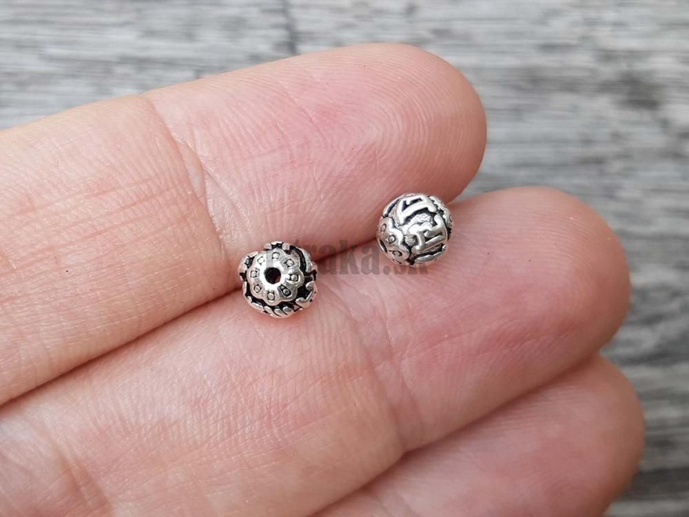 Ohm mani padme um korlka 5,5mm Ag925 starostrieborn