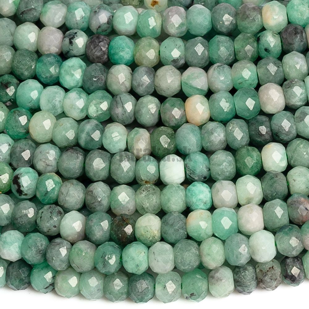 Smaragd korálky 4x3mm brúsené rondelky polšnúra Smaragd korálky 4x3mm brúsené rondelky polšnúra