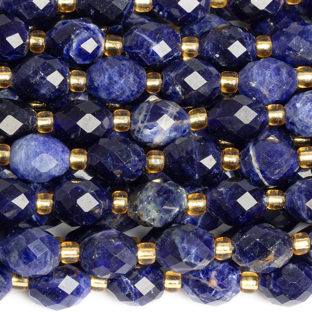 Lapis lazuli korálky 6x8mm olivy brúsené polšnúra Lapis lazuli korálky 6x8mm olivy brúsené polšnúra
