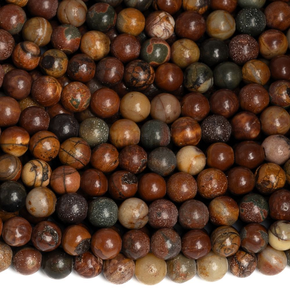 Jaspis picasso korálky 4mm šnúra Jaspis picasso korálky 4mm šnúra