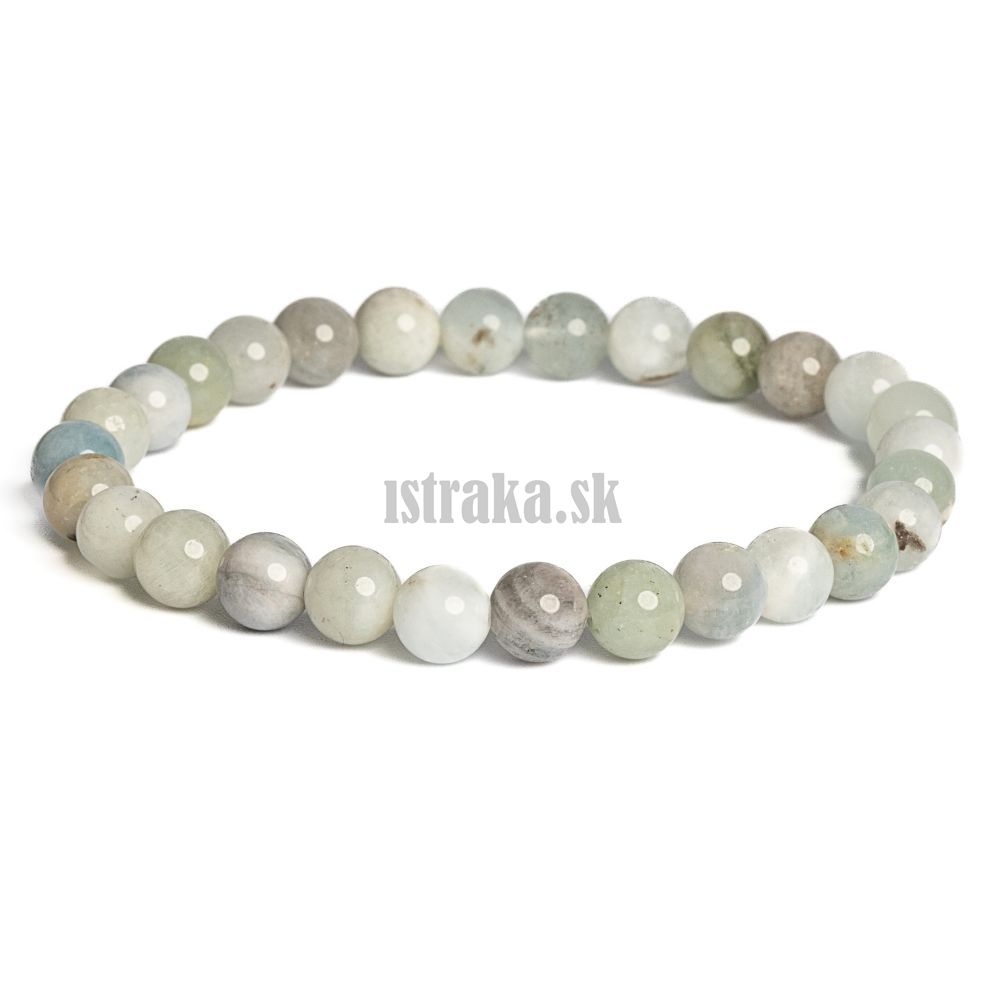 Náramok akvamarín 6mm mix farieb Náramok akvamarín 6mm mix farieb