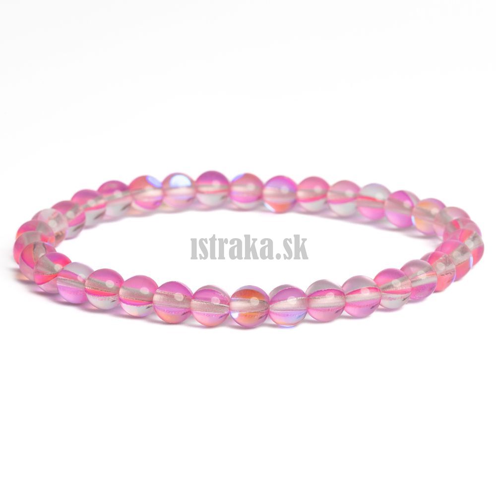 Náramok mesačný kameň syntetický 6mm ružový Náramok mesačný kameň syntetický 6mm ružový