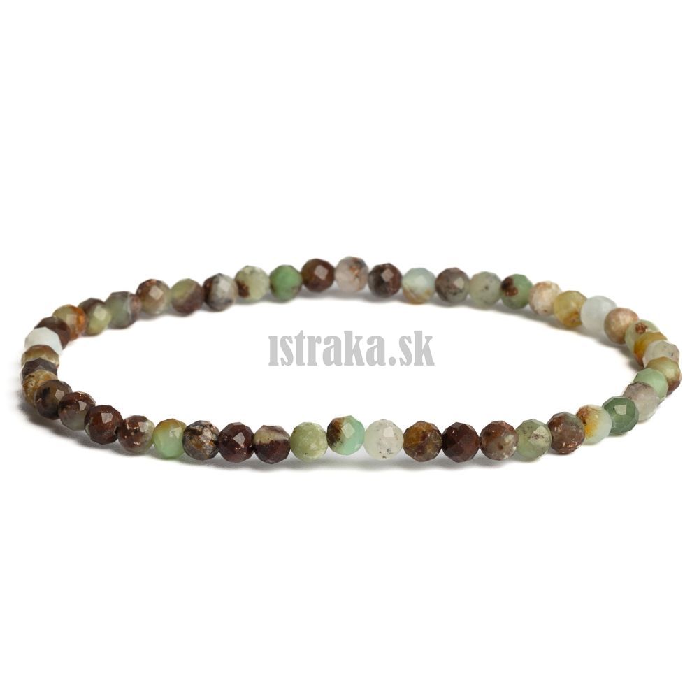 Náramok chryzopras hnedo-zelený brúsený 4mm Náramok chryzopras hnedo-zelený brúsený 4mm