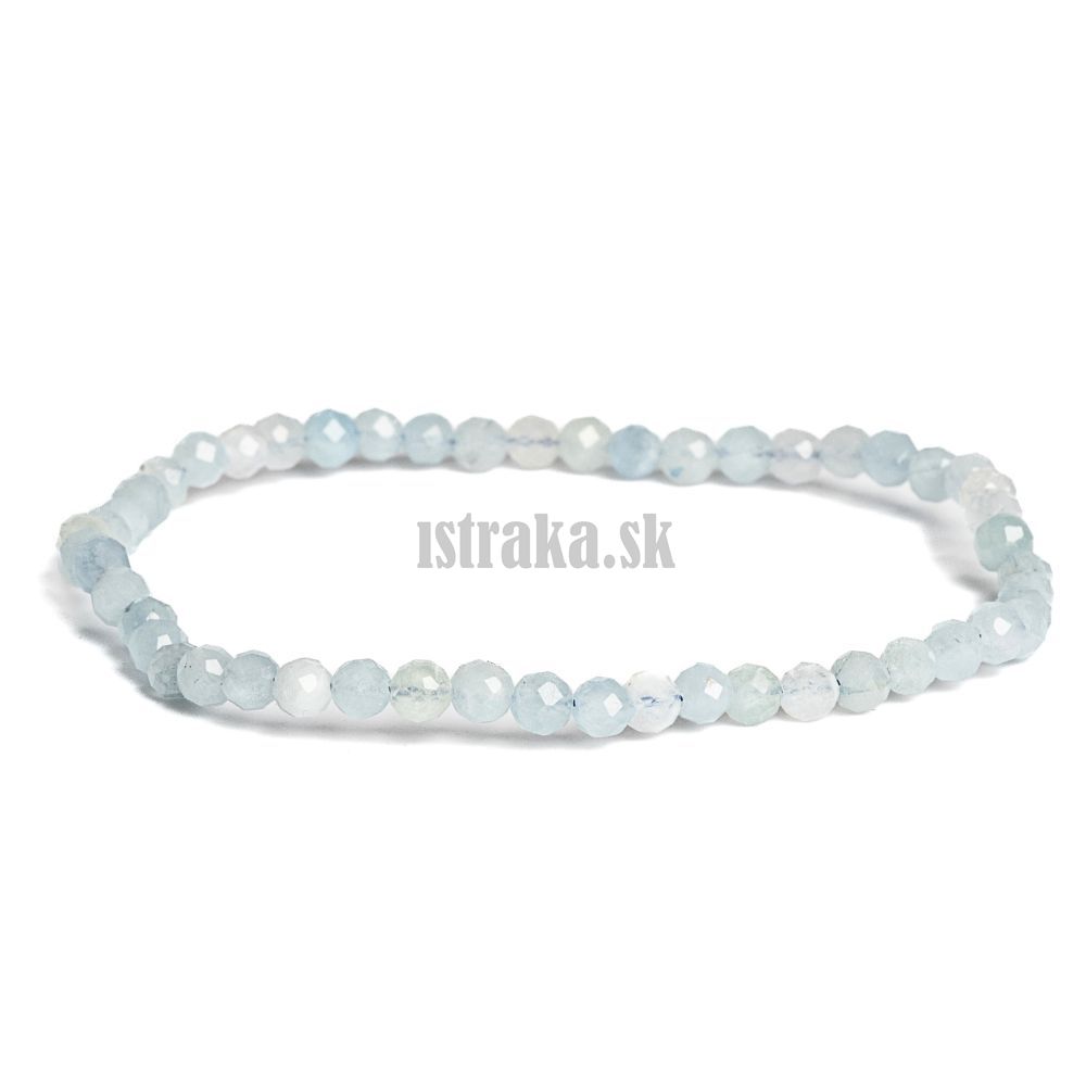 Náramok akvamarín brúsený 4mm Náramok akvamarín brúsený 4mm