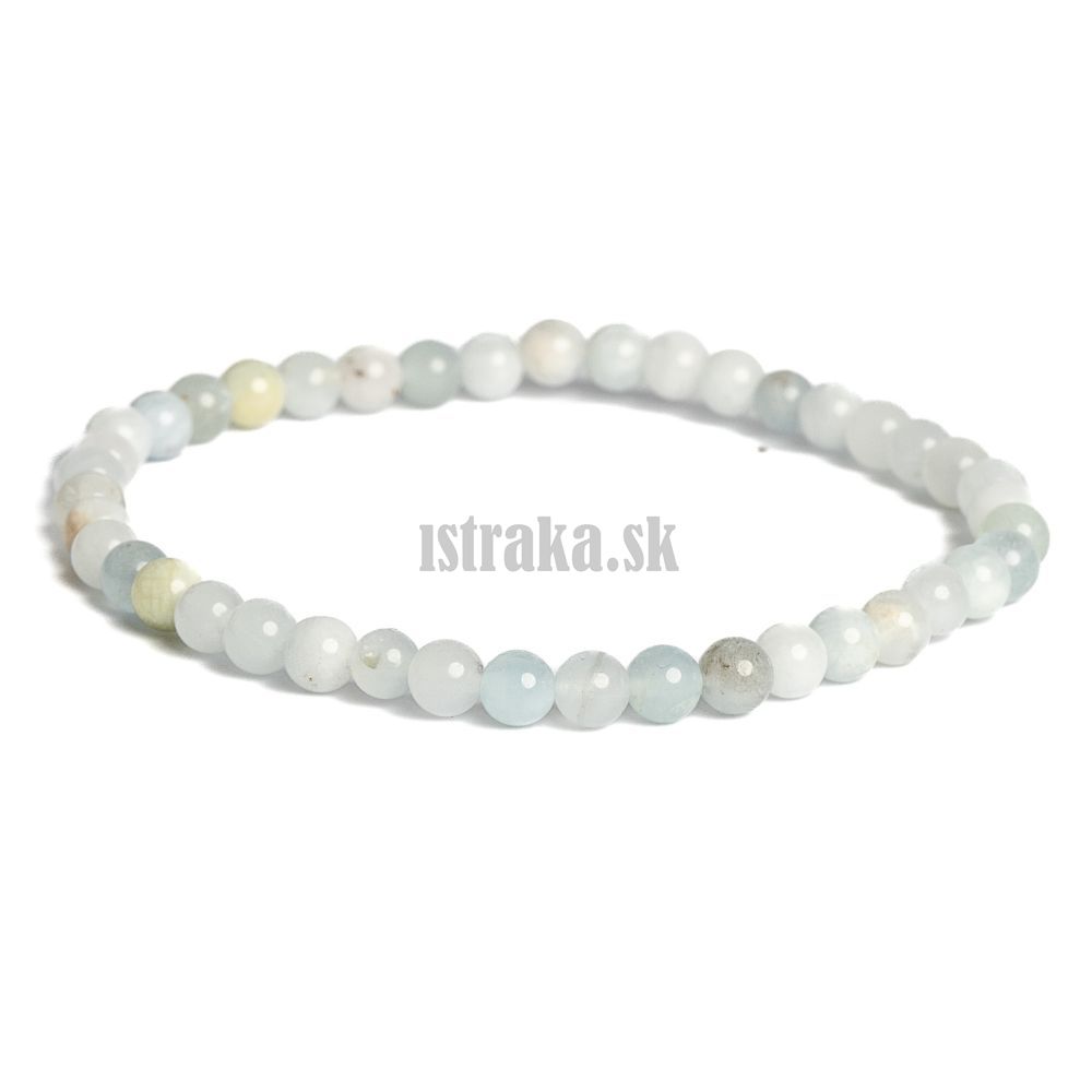 Náramok akvamarín 4mm mix farieb Náramok akvamarín 4mm mix farieb