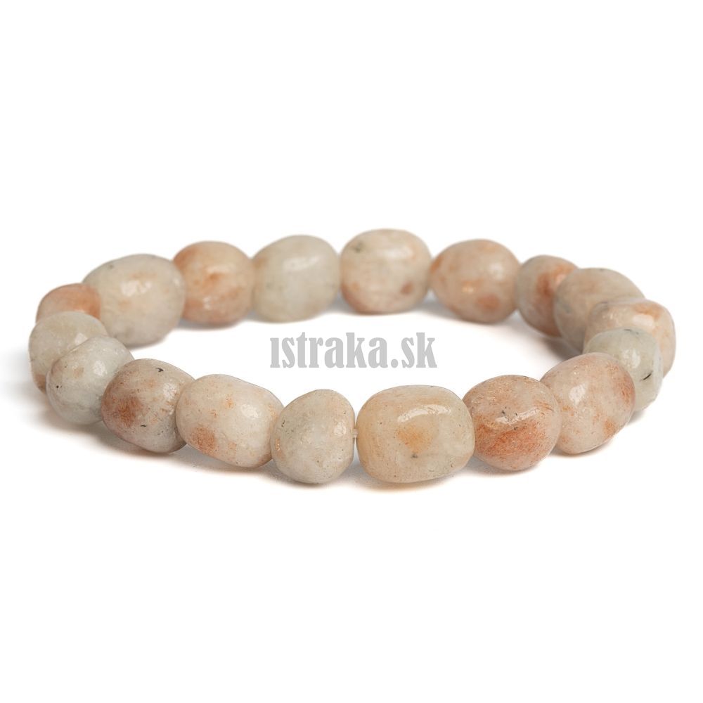 Náramok slnečný kameň zlatobiely kamienky 8-10mm Náramok slnečný kameň zlatobiely kamienky 8-10mm