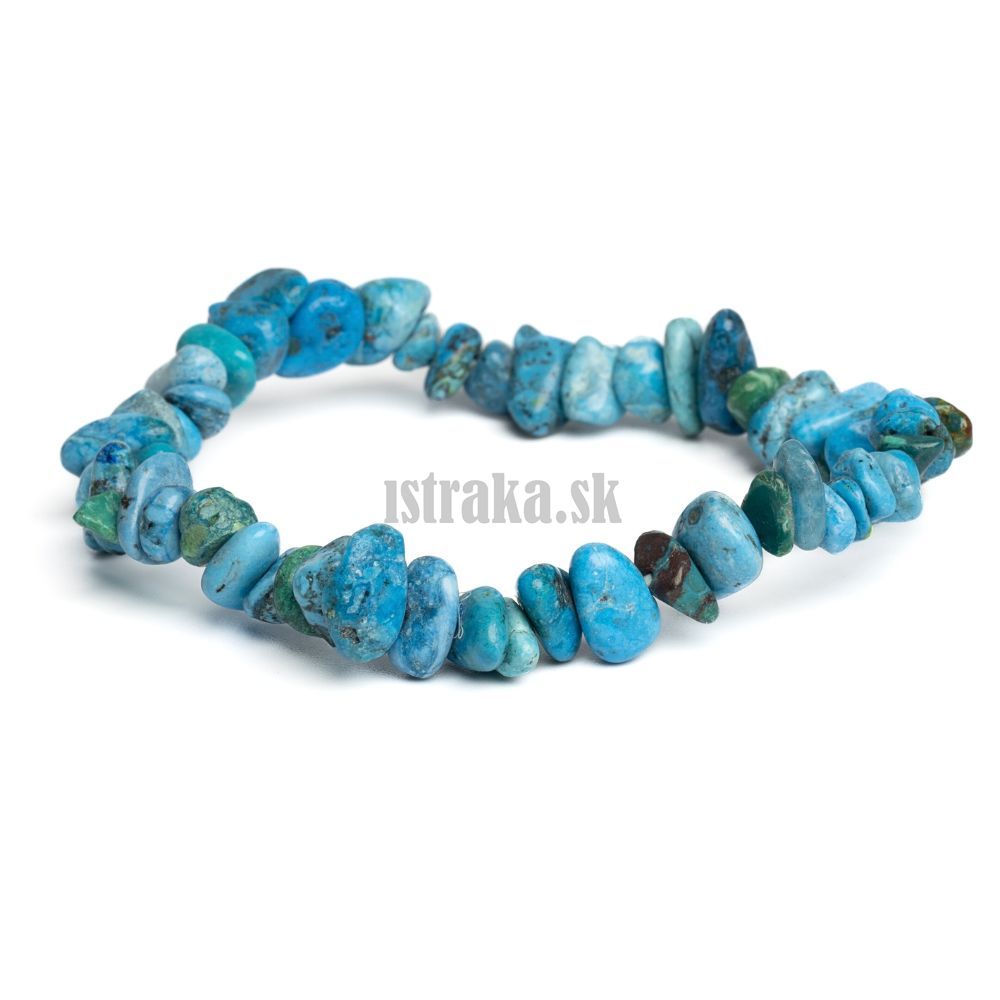 Náramok chryzokol modrý zlomky 6-11mm Náramok chryzokol modrý zlomky 6-11mm