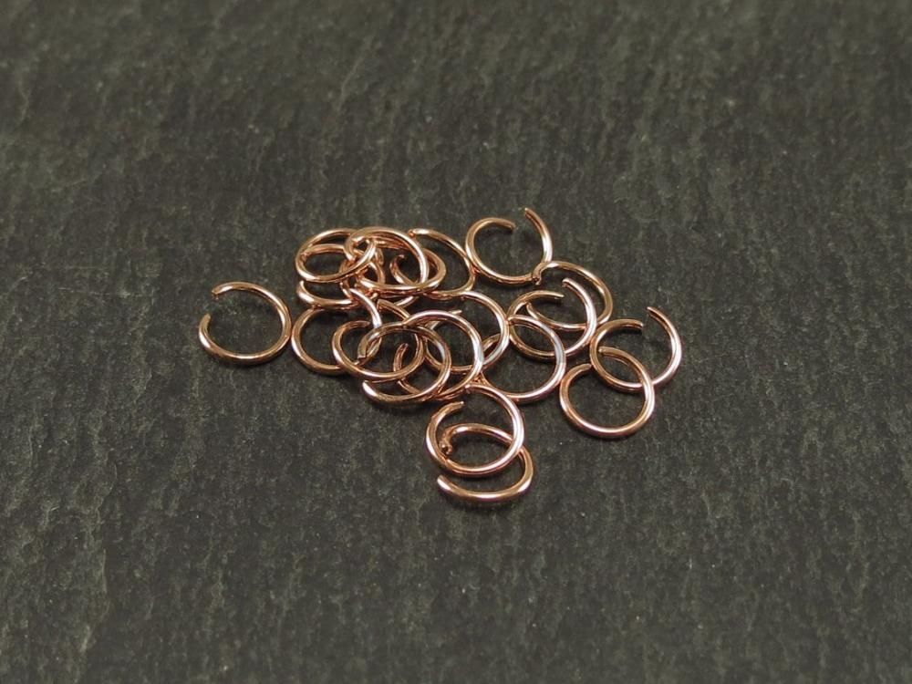Krúžky spojovacie 6mm ružové zlato nerez 20 ks