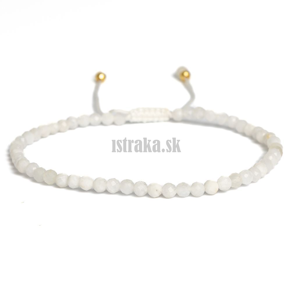 Šnúrkový náramok mesačný kameň biely Šnúrkový náramok mesačný kameň biely