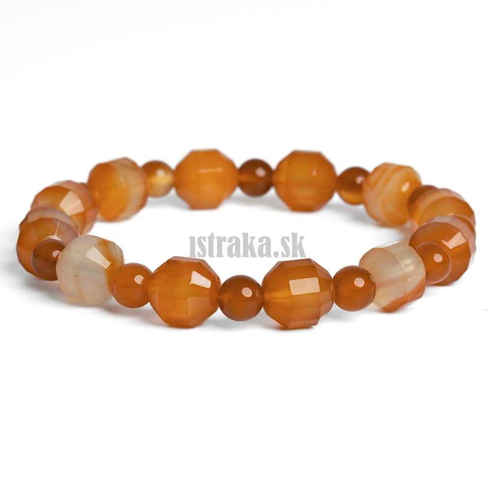 Náramok karneol svetlý 10mm súdky Náramok karneol svetlý 10mm súdky