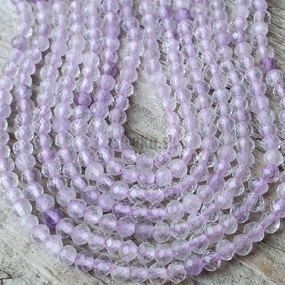 Ametyst Lavender korálky 2mm svetlé brúsené šnúra
