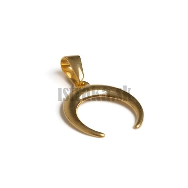 Prvesok polmesiac so lupou 19mm zlat nerez