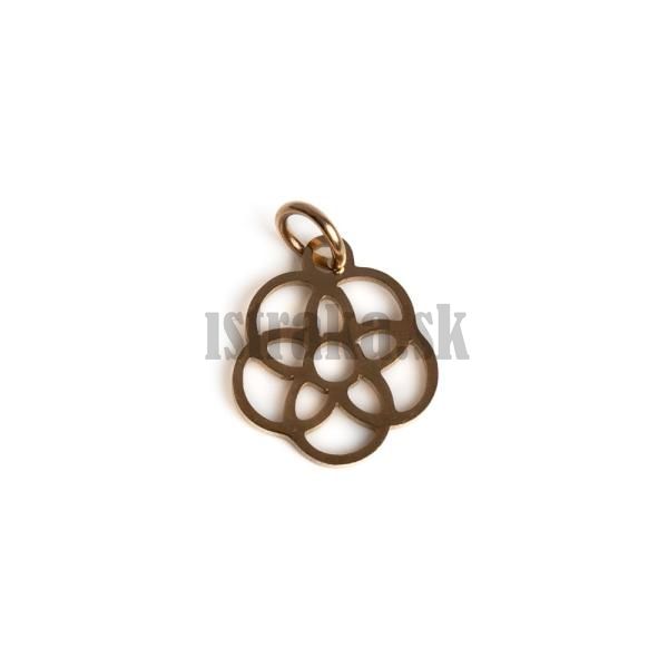 Prvesok kvet 13x12mm ruov zlato nerez