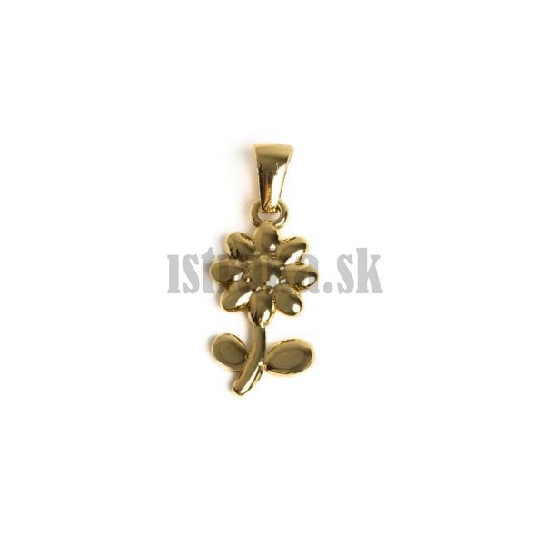 Prvesok kvet so lupou 21x12mm zlat nerez