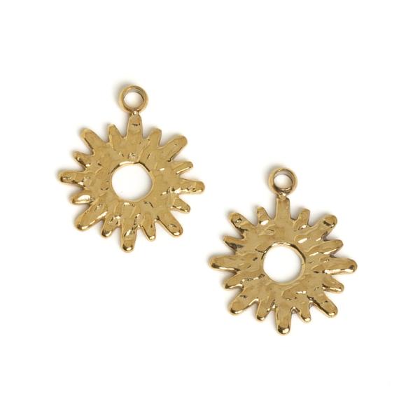 Pr�vesok slnko 14mm zlat� nerez (ion plating)