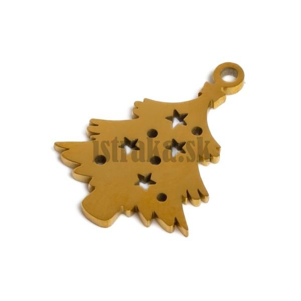 Prvesok vianon stromek 17mm nerez zlat