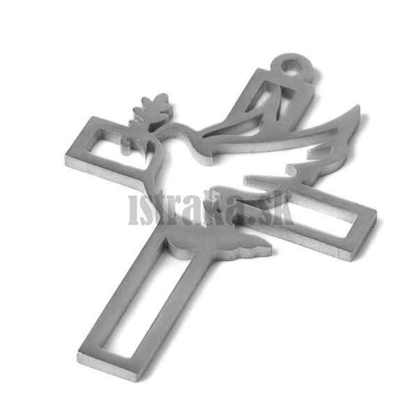 Prvesok kr  s holubicou starostrieborn nerez