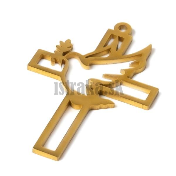 Prvesok kr  s holubicou zlat nerez