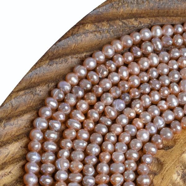 Perly riene korlky 4-4,5mm fialov (prrodn farba) nra