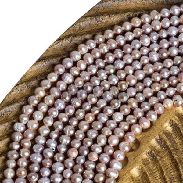 Perly riene korlky 4-4,5mm fialov (prrodn farba) nra