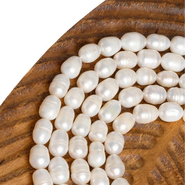 Perly rie�ne kor�lky 6-7mm podlhovast� �n�ra