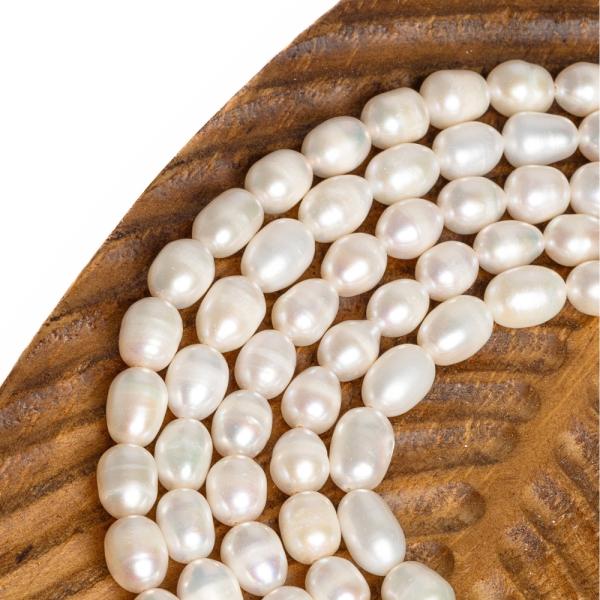 Perly rie�ne kor�lky 6-7mm podlhovast� �n�ra