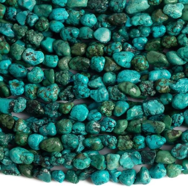 Tyrkys prrodn korlky 3x5mm nugety hranat nra