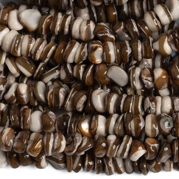 Perle� hned� kor�lky 5x3mm zlomky �n�ra