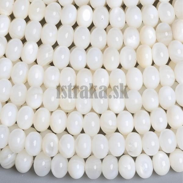 Perle biela korlky 5x3mm tun rondelky nra