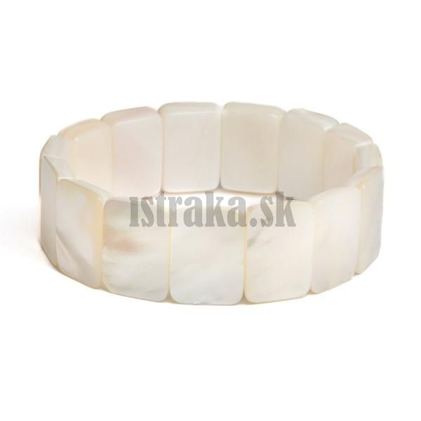 Nramok ploch perle biela 18x13mm