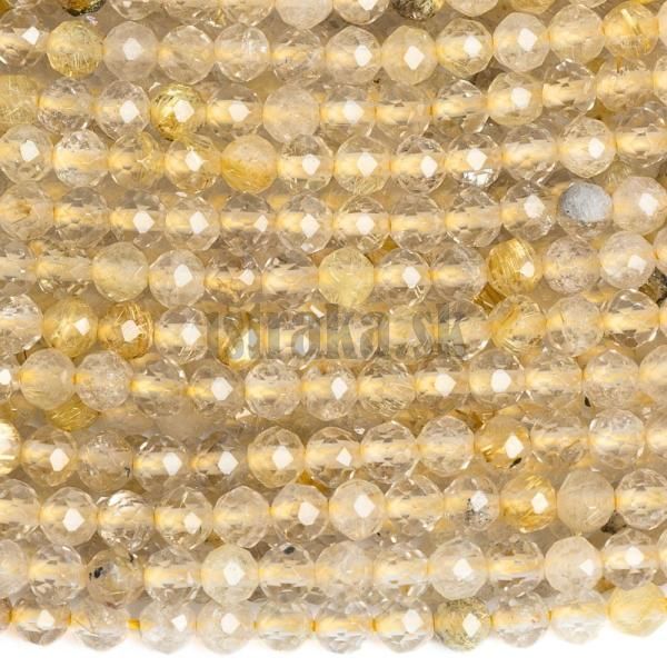 Krit so zlatm rutilom korlky 3mm brsen nra