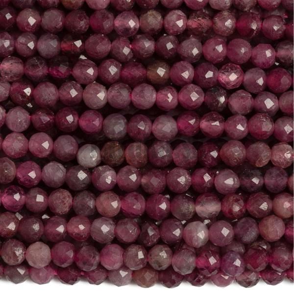 Turmaln bordov korlky 2,5mm brsen nra