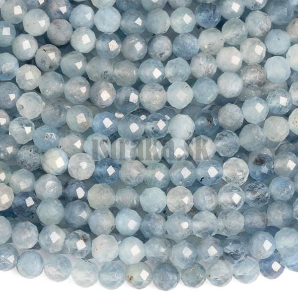 Akvamarn tmav korlky 3,5mm brsen A kvalita polnra