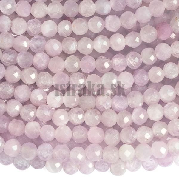 Kunzit korlky 3mm brsen A kvalita polnra