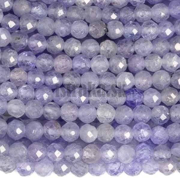 Tanzanit korlky 3mm brsen A kvalita polnra