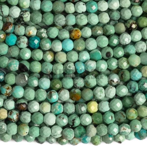 Tyrkys prrodn korlky 2mm brsen A kvalita polnra