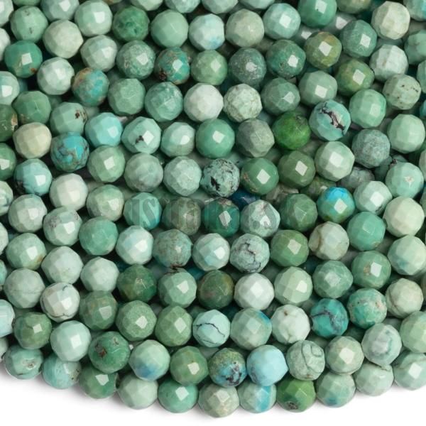 Tyrkys prrodn korlky 3mm brsen A kvalita polnra