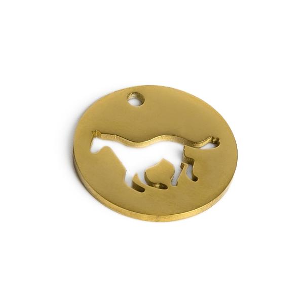 Placka pr�vesok s ko�om 21mm zlat� nerez