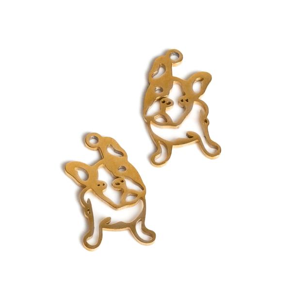 Franc�zsky buldo�ek pr�vesok 17mm zlat� nerez