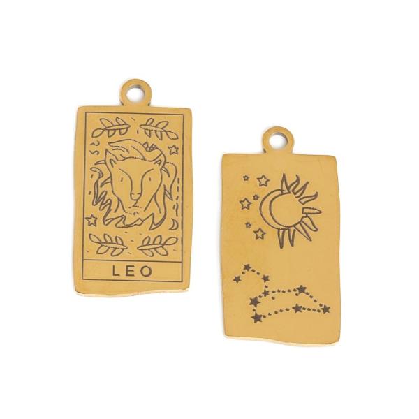 Znamenie lev pr�vesok zlat� nerez