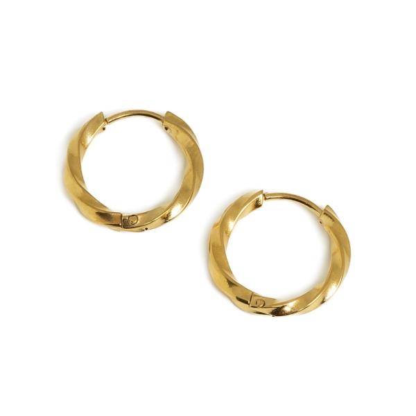 N�u�nicov� h��ik kruh vzorovan� 17mm nerez zlat� 2ks (ion plating)