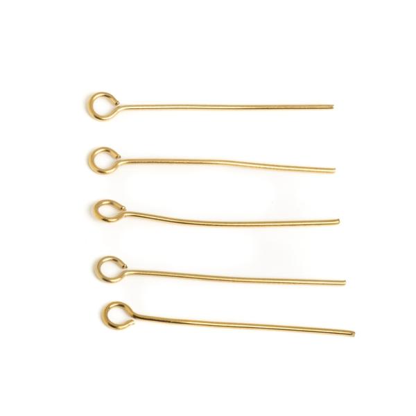 Ihla ketlovacia nerez 25mm zlat� 5ks (ion plating)